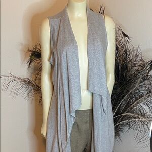 New York & Company Light Gray Open Cardigan